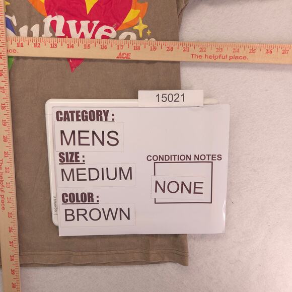 PacSun Casual Crew Neck Short Sleeve Striped T Shirt Mens Size Medium M Brown - Picture 8 of 9